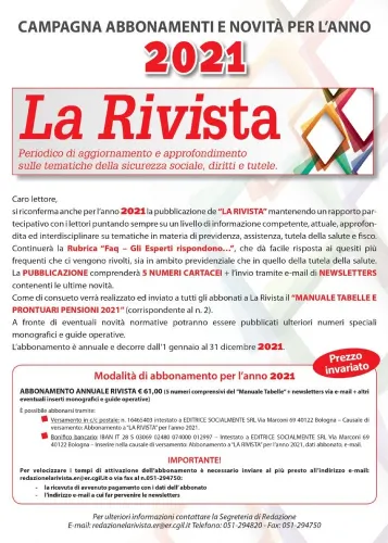 La Rivista abbonamento annuale 2021