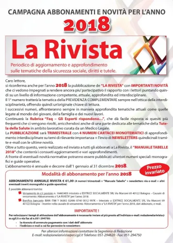 La Rivista abbonamento annuale 2018